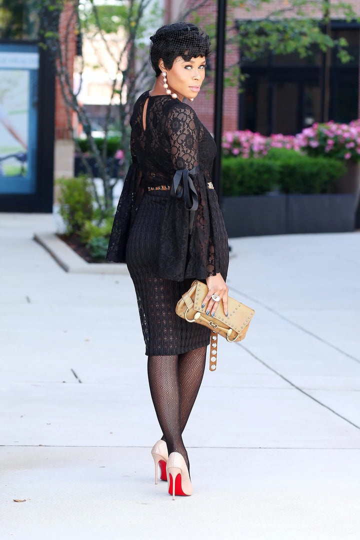 Black Ribbon Lace Top Small / Black Black Ribbon Lace Top Small / Black