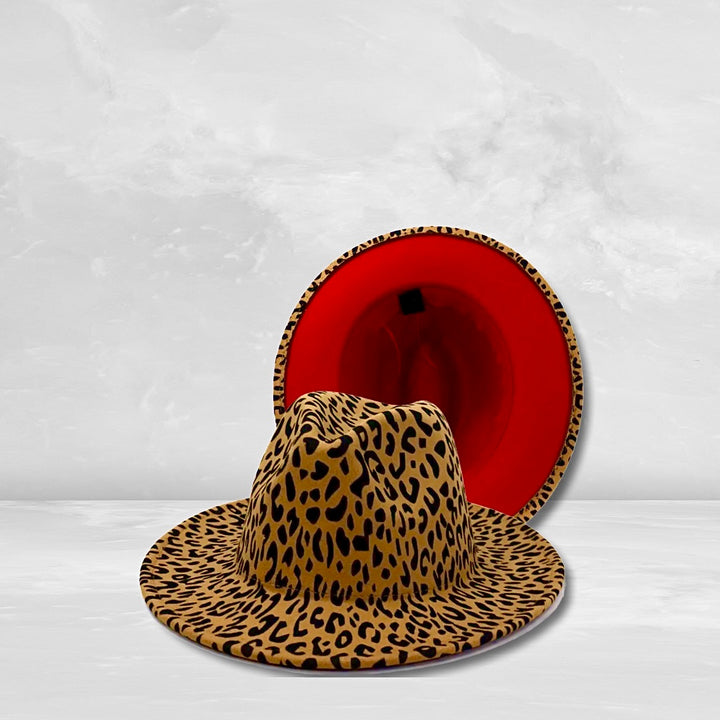 Leopard Cheetah Red Bottom hat Fedora – Tomgfashion display picture 1